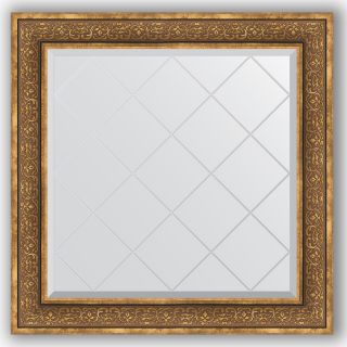 Зеркало с гравировкой в багетной раме 89x89 Evoform EXCLUSIVE-G BY 4335 вензель бронзовый