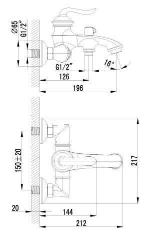 Смеситель для ванны Lemark Brava LM4712G