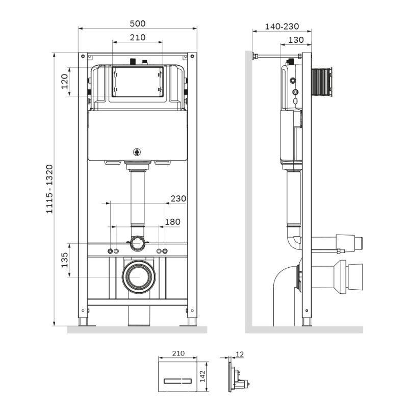 Инсталляция для унитаза AM.PM Pro I012704.50A38 сенсор Touchless Pro, черный глянец