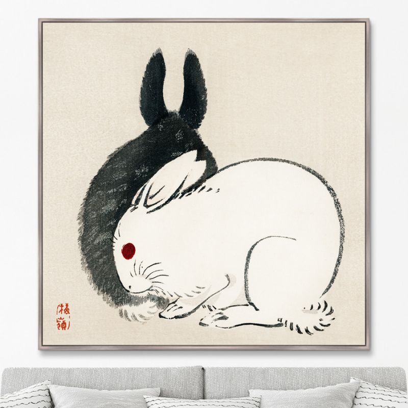 Репродукция картины на холсте Black and white rabbits, 1882г. ArtNoMore BD-2090831 фото 1