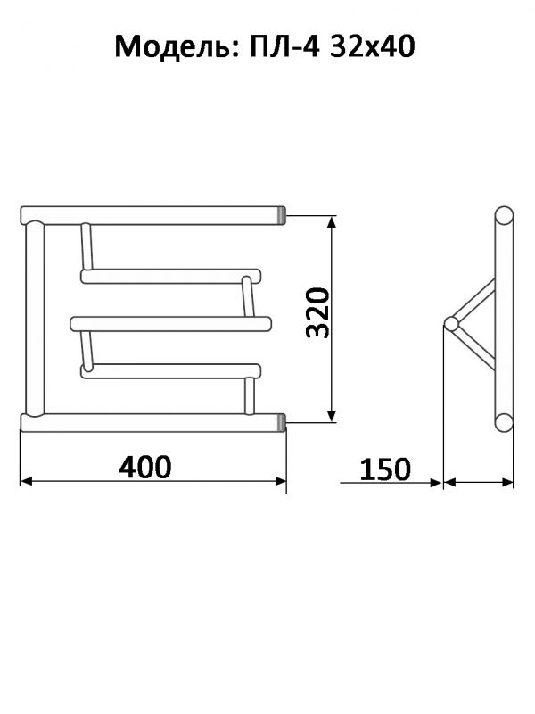 Полотенцесушитель водяной Ника ПЛ 4 32/40