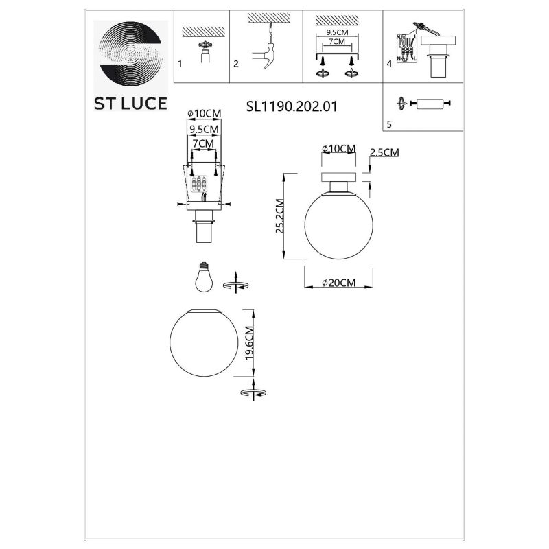 Светильник потолочный ST Luce CASSIUS SL1190.202.01