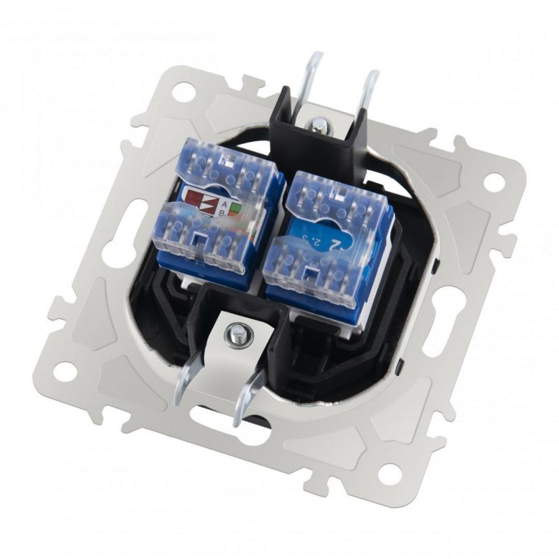 Розетка телефонная RJ11 + интернет RJ45 203.44-1.black Arte Milano