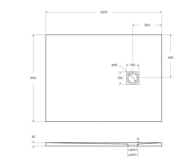 Душевой поддон BelBagno UNO TRAY-MR-UNO-AH-120/90-35-W-CR, 120х90 см фото 3