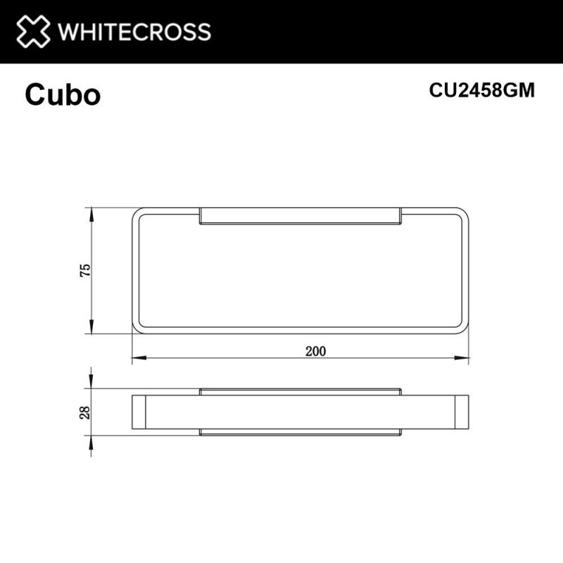 Полотенцедержатель WHITECROSS Cubo CU2458GM, оружейная сталь