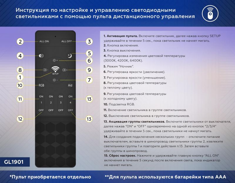 Управляемый светодиодный светильник для шинопровода Magnetic 220V диммируемый 3000-6400K Ambrella GL1302 фото 4