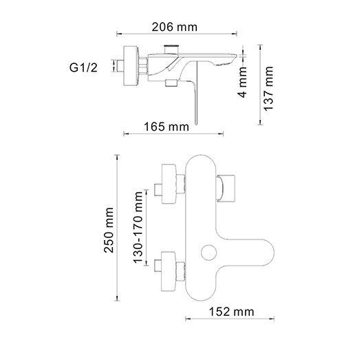 Смеситель для ванны WasserKRAFT Dinkel 5801