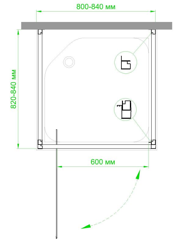 Душевой уголок Royal Bath HV 80x80x185, RB8080HV-C-CH-P фото 2