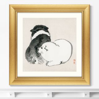 Репродукция картины в раме Black and white puppies, 1883г. ArtNoMore BD-2090832