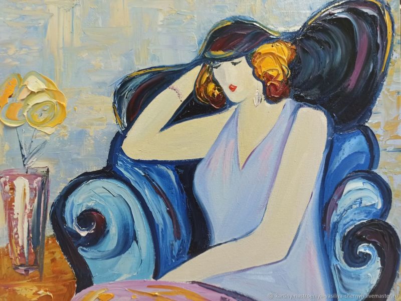 Картина "Красочный портрет женщины" Василий Черных