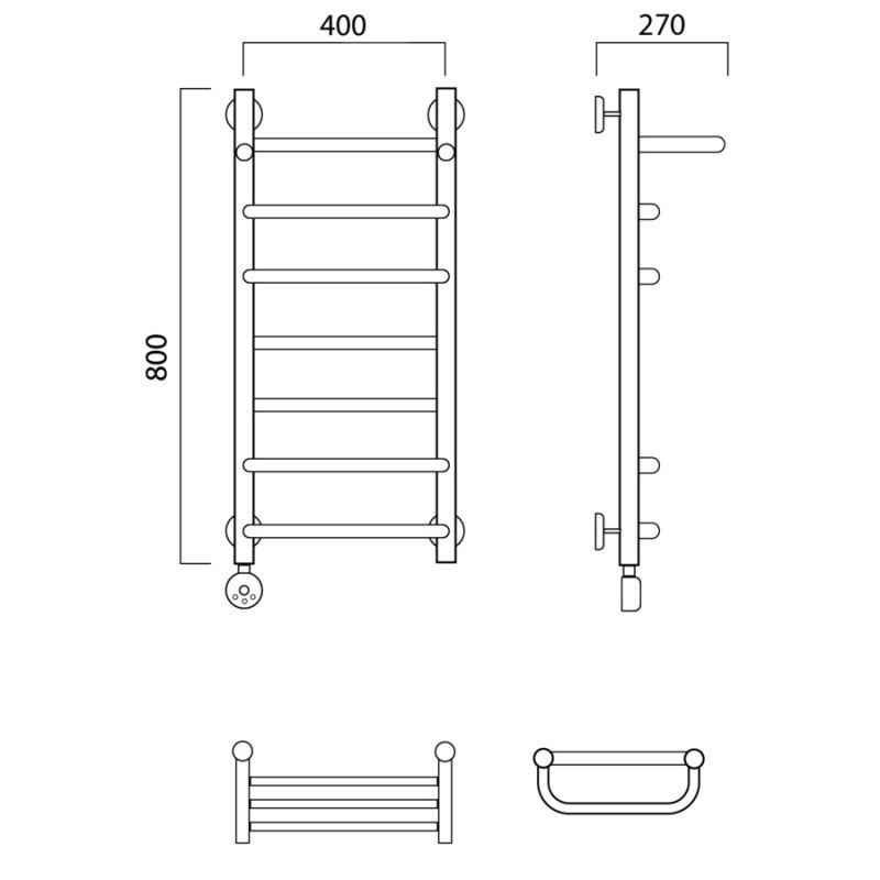 Полотенцесушитель электрический Aquanerzh Скоба-Прямая 00-01A8040_L фото 2