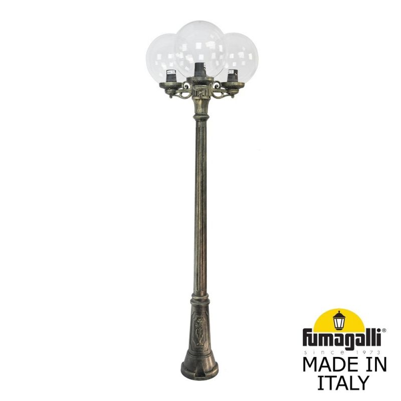 Садовый светильник-столб FUMAGALLI GLOBE 300 бронза, прозрачный G30.156.S30.BXF1R