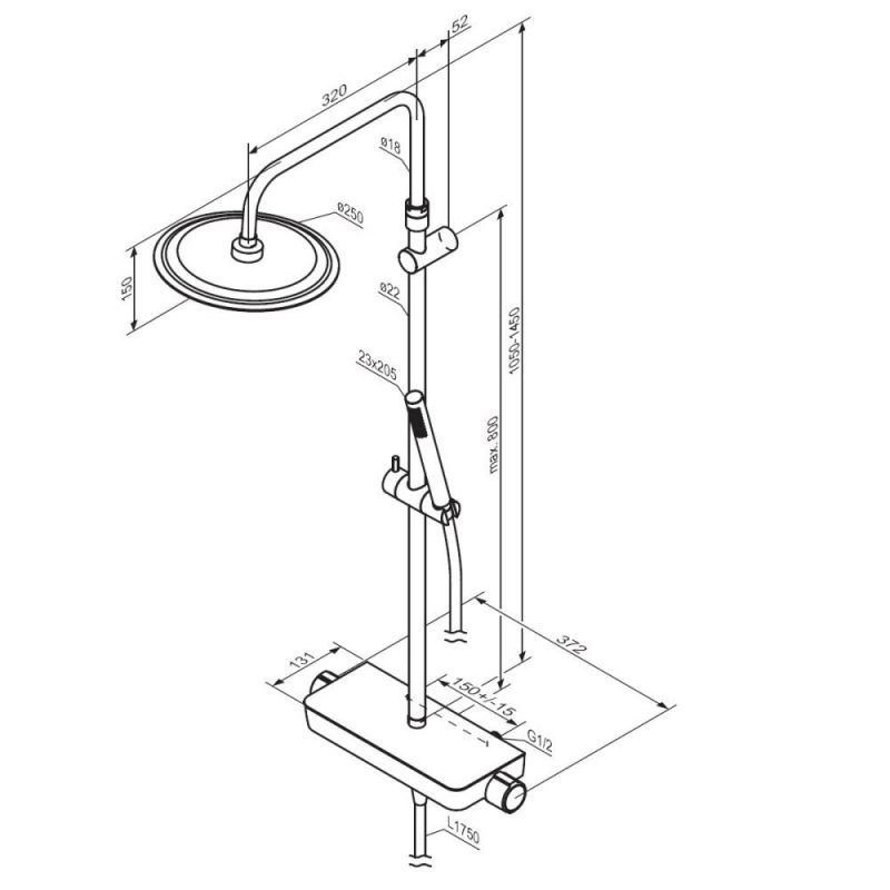 Душевая стойка Damixa Scandinavian Pure 936750300 черная