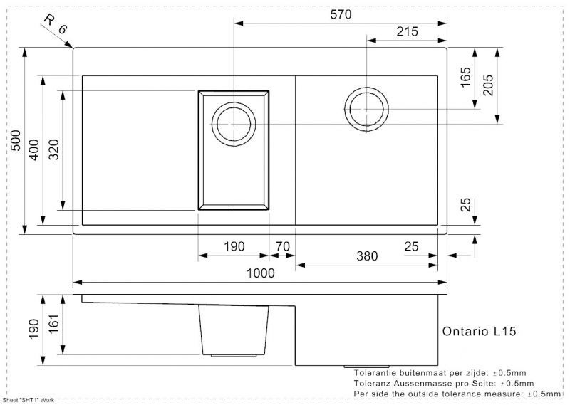 Кухонная мойка Reginox Ontario L 15 Right lux 38642