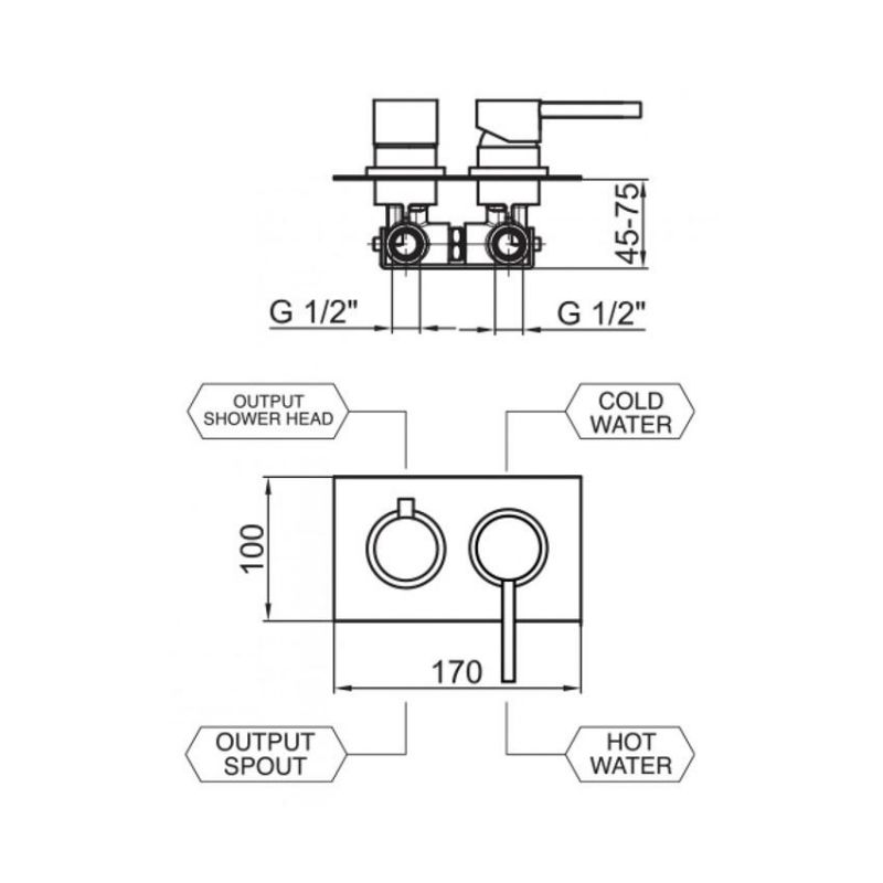 Смеситель для душа встраиваемый Webert Elio EL860101015 фото 3