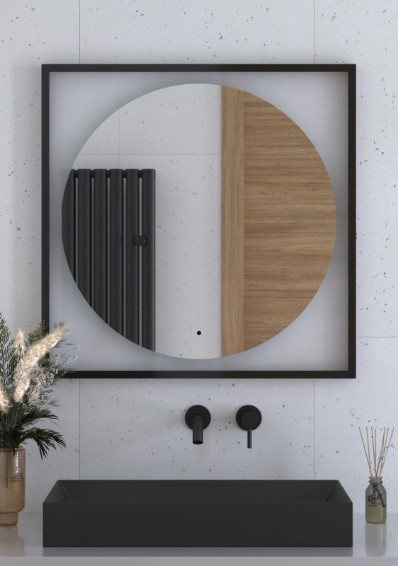 Зеркало для ванной DEFESTO ECLIPSE DF 2223R с LED-подсветкой и ИК - выключателем Ø80см фото 4