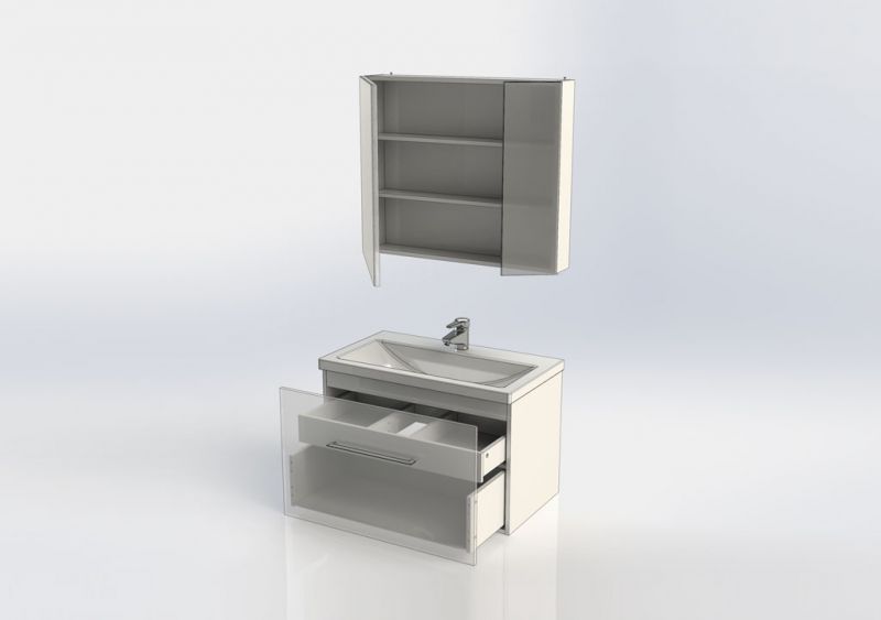 Мебель для ванной Aquanet Порто 80 196677, Белый Тумба+раковина+зеркало