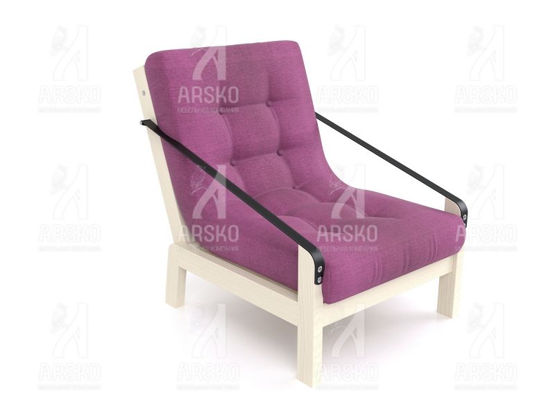 Кресло Локи беленый дуб фиолетовая рогожка BD-2161216