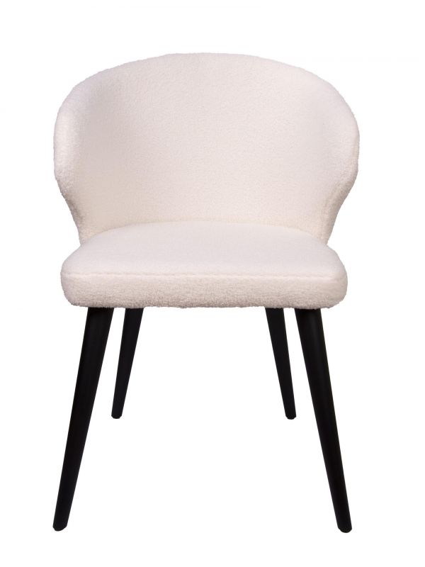 Дизайнерский стул Ariel букле белый, опора бук черный DM 301
