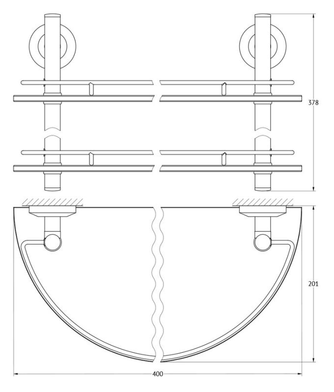 Полка 2-х ярусная 40 cm FBS Standard STA 081