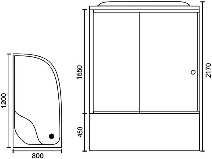 Душевая кабина Royal Bath RB 8120BK1-M-CH L 80x120