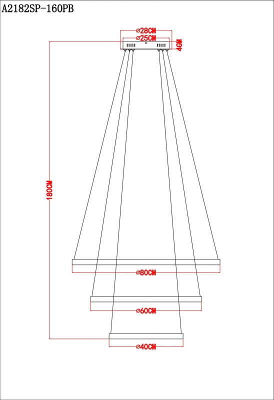 Люстра подвесная Arte Lamp Orione A2182SP-160PB