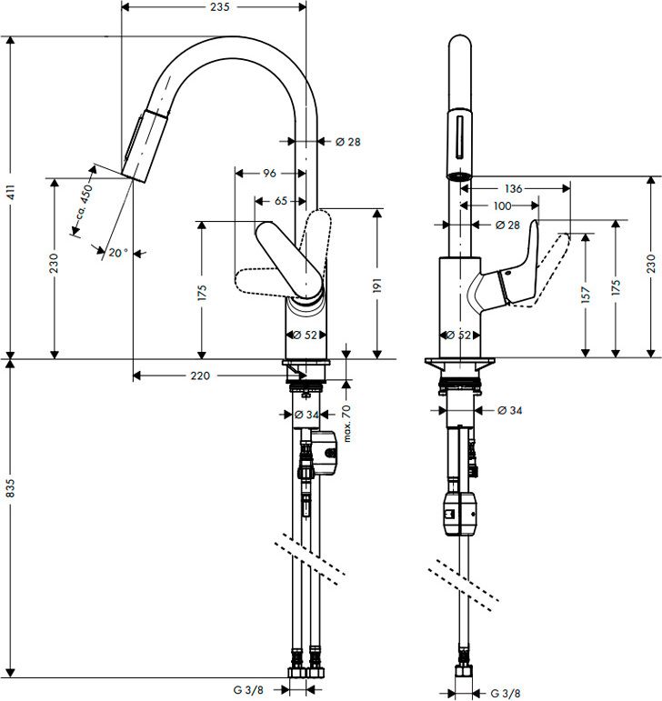 Смеситель Hansgrohe Focus 31815000 для кухонной мойки фото 9