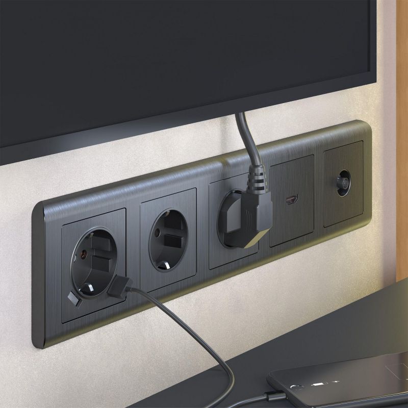 Накладка для розетки USB (графит рифленый) Werkel W1179504 фото 2