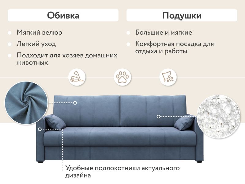 Диван прямой D1 furniture Римини BD-2152618 фото 3