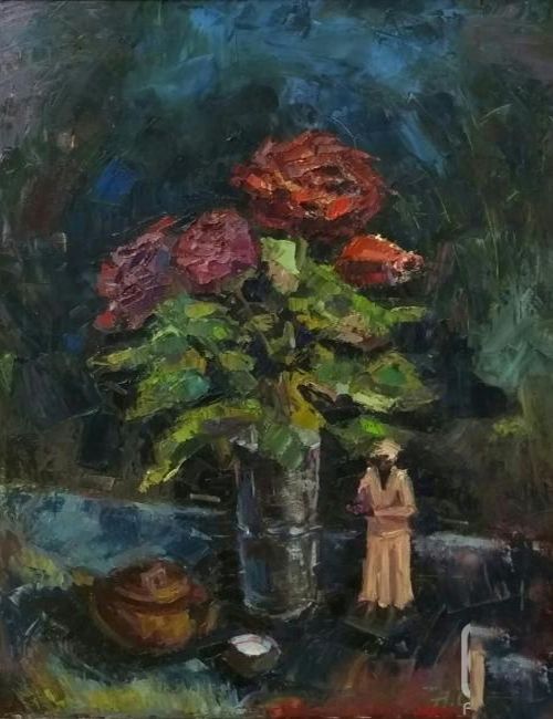 Картина "Букет роз" Нина Силаева