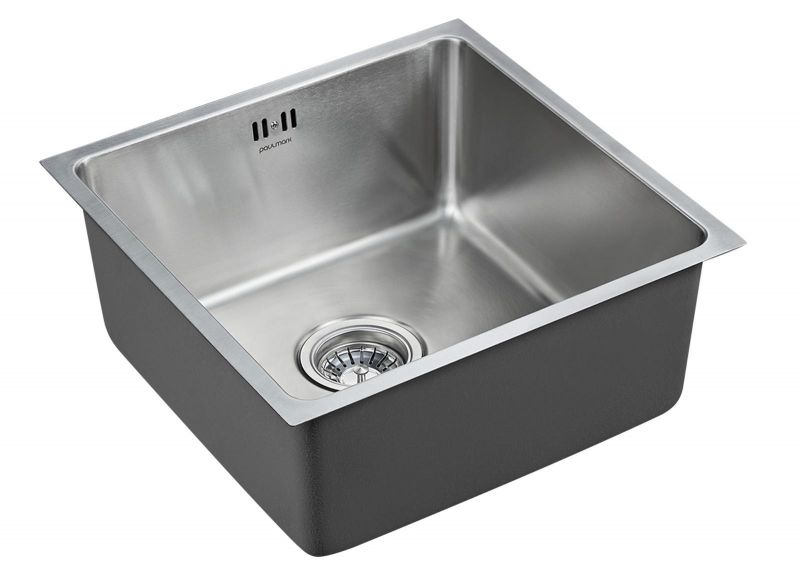 Кухонная мойка Paulmark AISI304 LASSAN PM304444-BS, сталь сатин 44х44 см фото 2