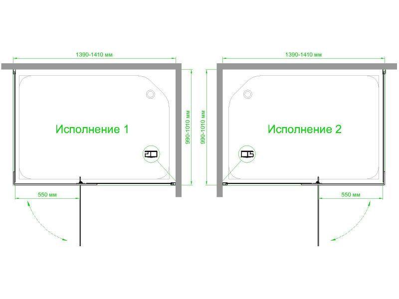 Душевой уголок Royal Bath  RBHPVD-C-BL, 140х100 см фото 4