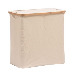 Корзина для белья с двумя отделениями Smart Solutions neat twin BD-3043334, 53,5х33х53 см, молочная