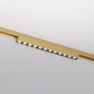 Трековый светильник Denkirs SHINE GRILL со светодиодом L231*W19*H27, 48V DC, 10W, RA90, 3000K, IP20, сатинированная латунь, алюминий DK5771-SB