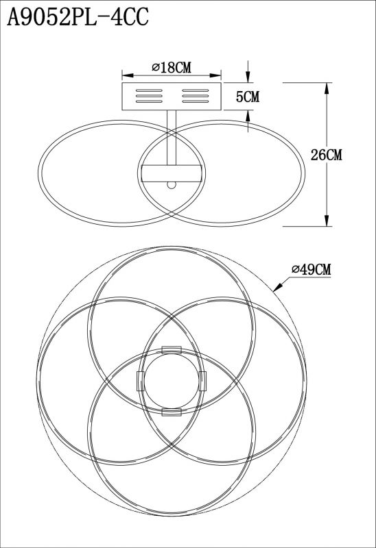 Светильник потолочный Arte Lamp ORBIT A9052PL-4CC