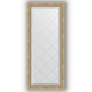 Зеркало с гравировкой в багетной раме 53x123 Evoform EXCLUSIVE-G BY 4046 состаренное серебро с плетением