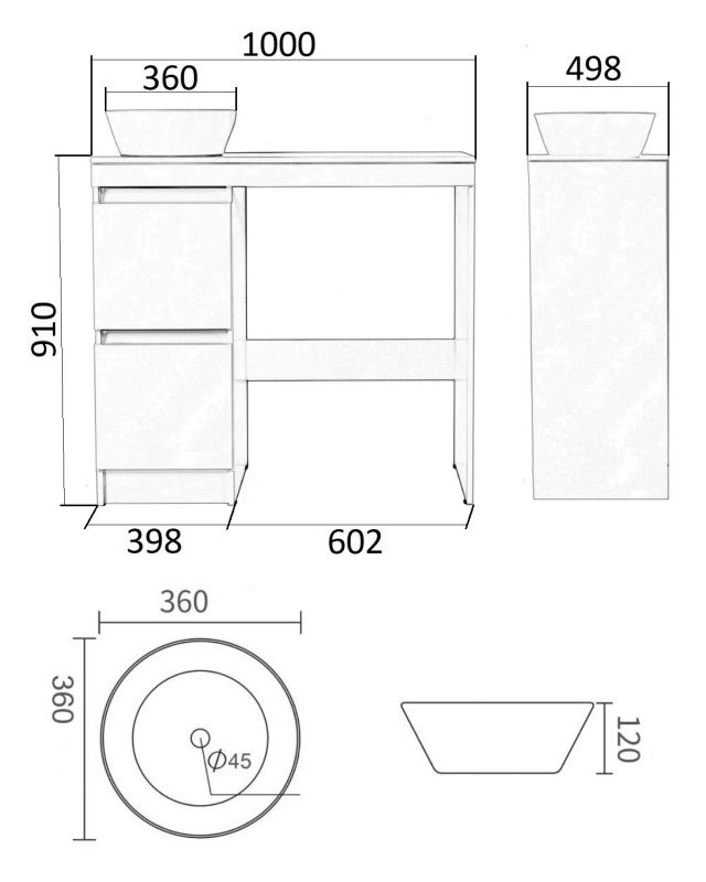 Тумба с раковиной под стиральную машину Orange Sistema STM-100TUW+RA 103х100 см фото 3