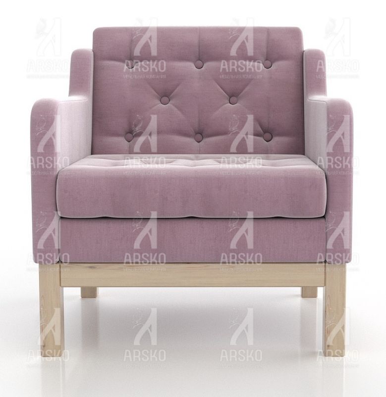 Кресло Айверс сосна розовый шенилл BD-2153512