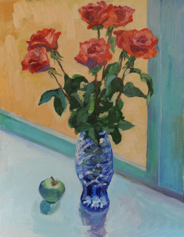 Картина "Розы в вазе" Явишева Татьяна
