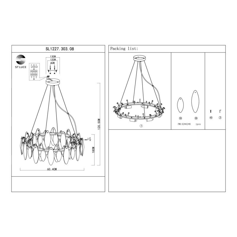 Люстра подвесная ST Luce ANCONA SL1227.303.08