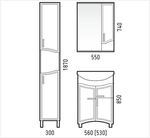 Зеркальный шкаф Corozo Креста SD-00000292 55х75 см