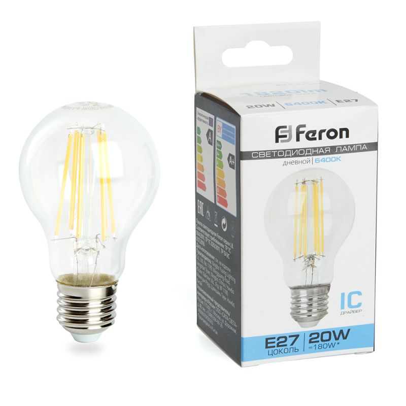 Лампа светодиодная Feron E27 20W 6400K LB-620 Шар 48285