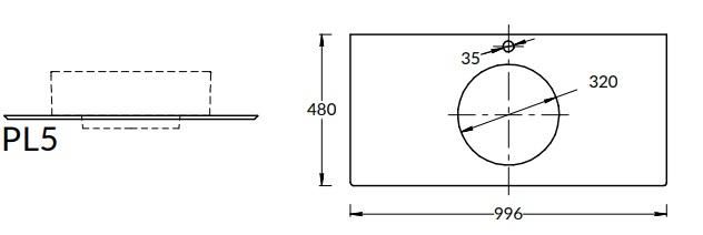 Столешница Kerama Marazzi Про Дабл PL5.DD500600R\100 99,6 см, серая