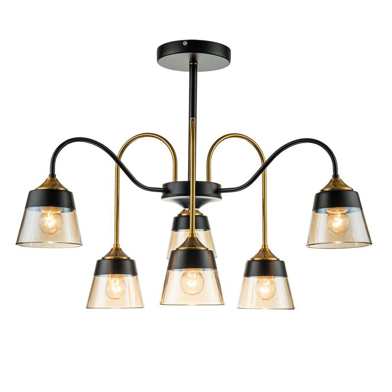 Светильник на штанге Escada 1147/6P E27*40W Black/Brass