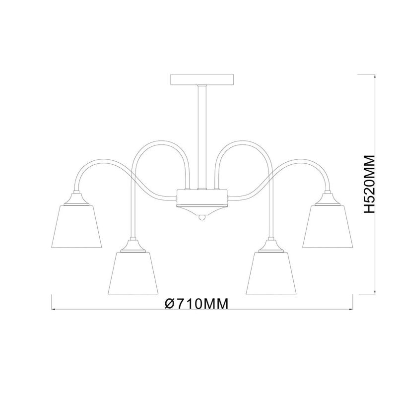 Светильник на штанге Escada 1147/6P E27*40W Black/Brass