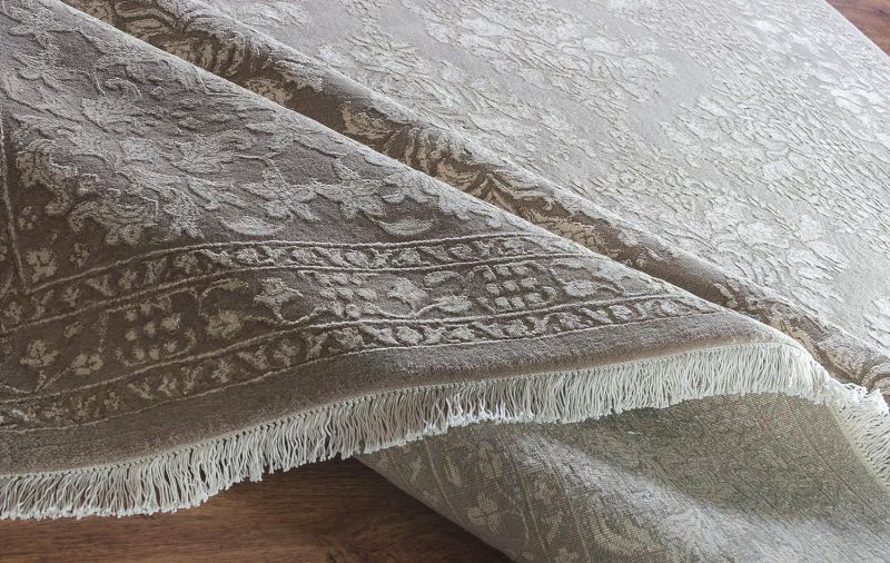 Индийский ковер из шерсти и арт-шёлка Carpet «KING OF AGRA» NO9N-GRY-GRY 175 x 242 см фото 6