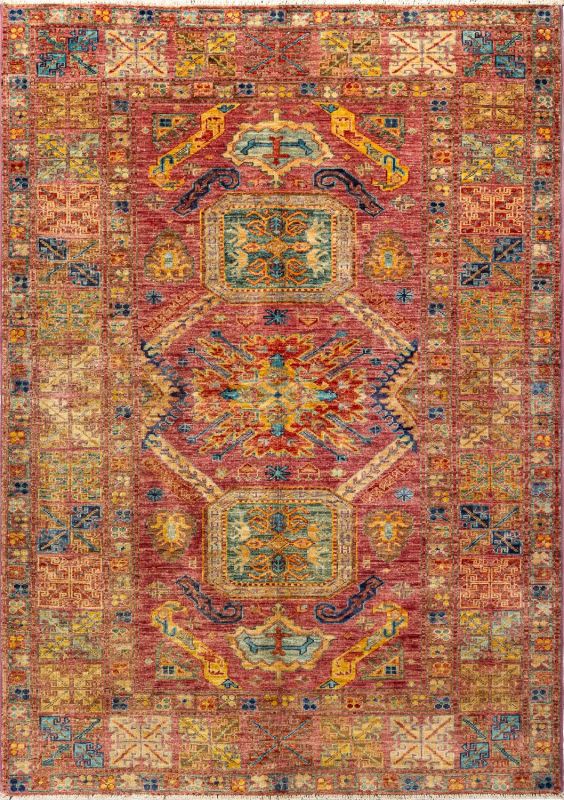 Пакистанский ковер из шерсти Carpet «KAZAK ROYAL» 227494-PUR-PUR 129 x 176 см фото 1