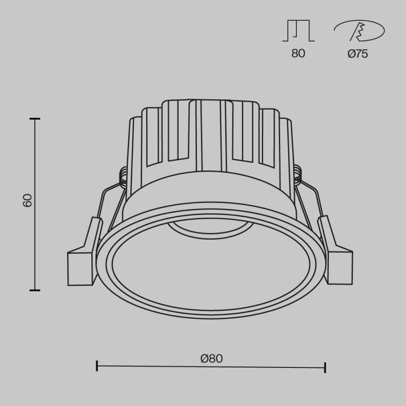 Встраиваемый светильник Maytoni Round DL058-12W-DTW-W