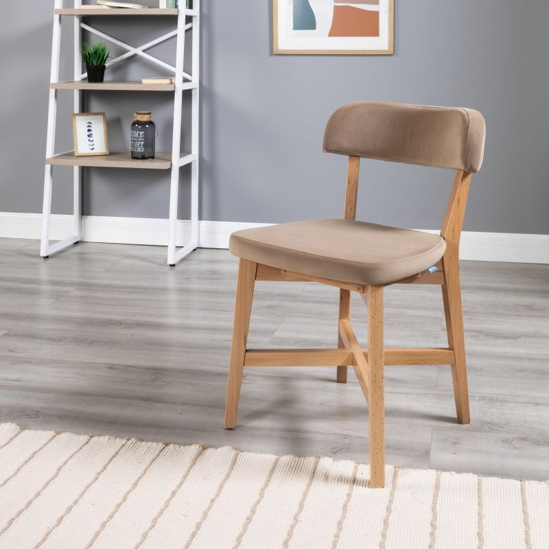 Стул R-Home Frank Pro Diag бежевый/Натуральный бук BD-3070530 фото 7