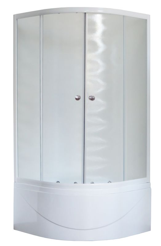 Душевой уголок Royal Bath  BK RB100BK-C, 100х100 см, профиль белый, стекло матовое фото 1
